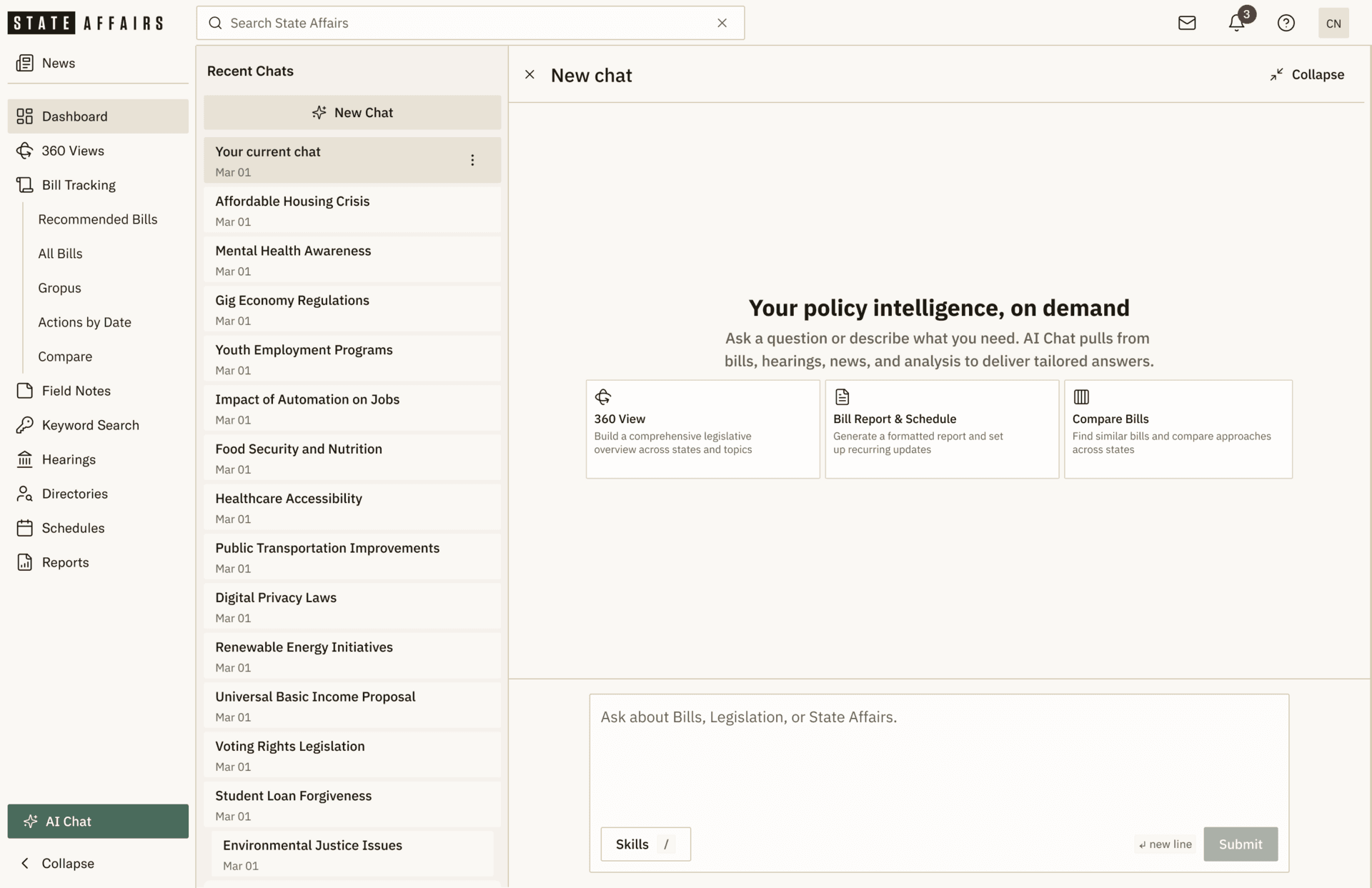 AI Chat expanded: policy intelligence on demand, with cited answers over legislative data